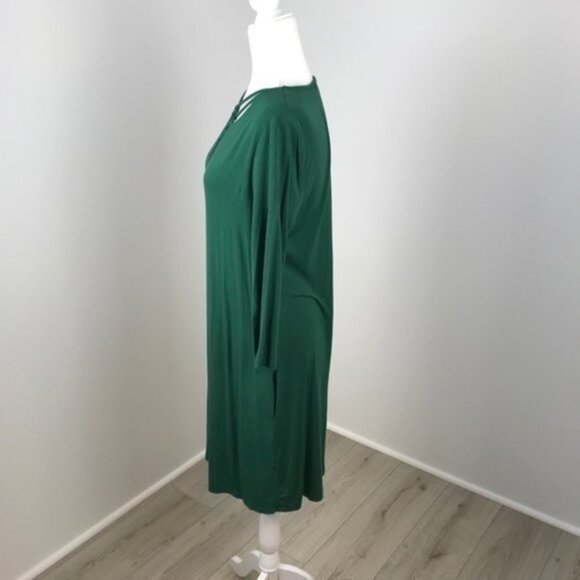 Nine Britton Green Lace-Up Front Dress Size M - Picture 3 of 6